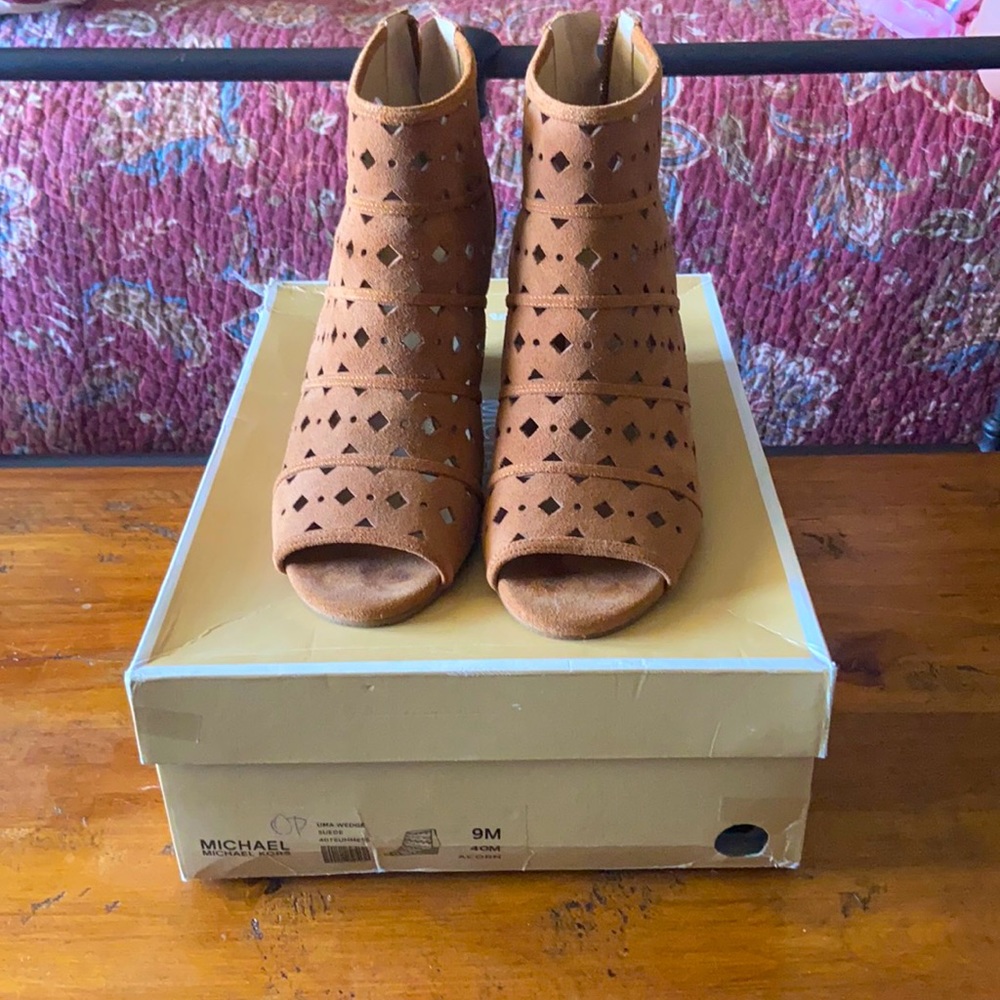 Micheal Kors - Uma Wedge - Suede. Size 9M. Worn twice. Too narrow for me.